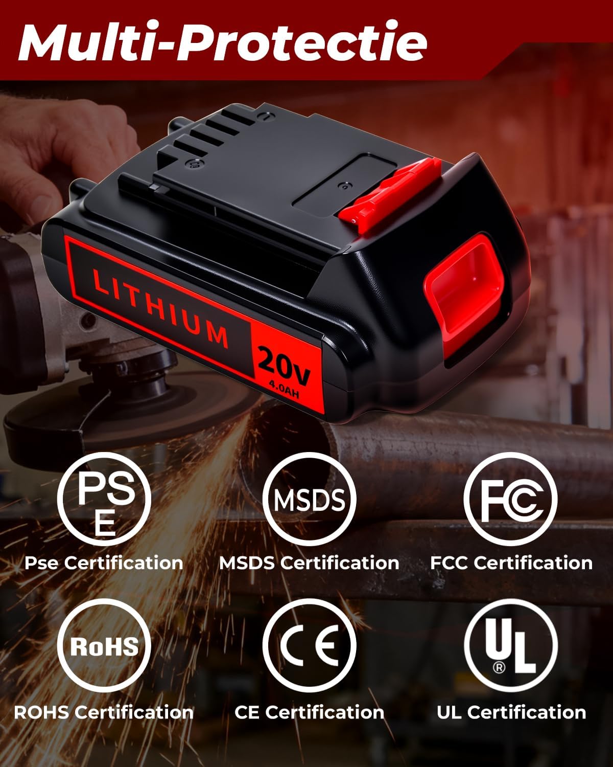 20V 4.0Ah Battery for Black and Decker Lithium-Max Tools, High-Capacity Replacement Lithium-Ion Battery, 2-Pack, Compatible with LBXR20 LBXR2020 LBX20 LBXR2520 LB2X4020 LB2XR20