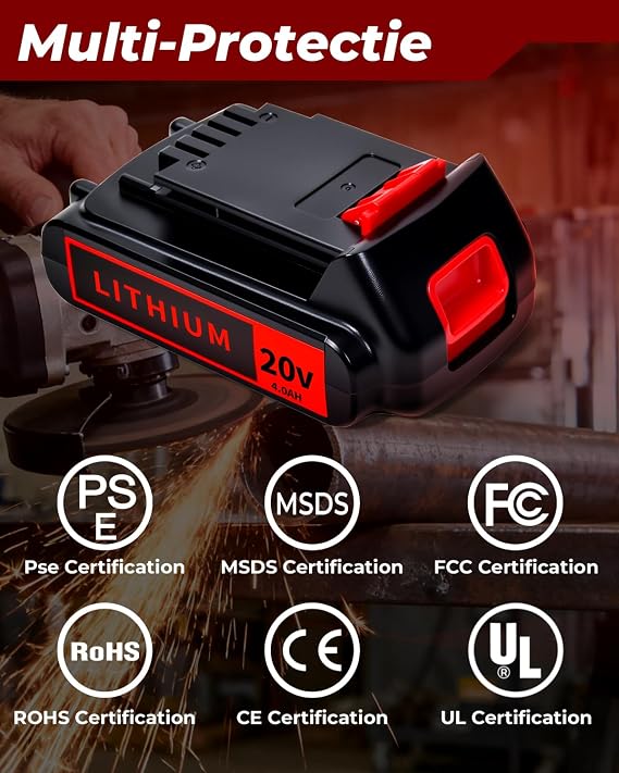 20V 4.0Ah Battery for Black and Decker Lithium-Max Tools 2-Pack