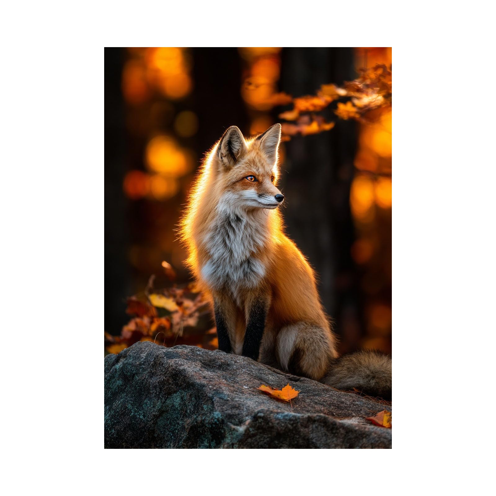 TERUEA Creature Picture Painting- Modern Wall Artwork Bathroom Home Office Decor Animal Posters Prints Cute Modern Artwork for Living Room Bedroom Home Decor Gallery(Orange)-40x60cm Unframed
