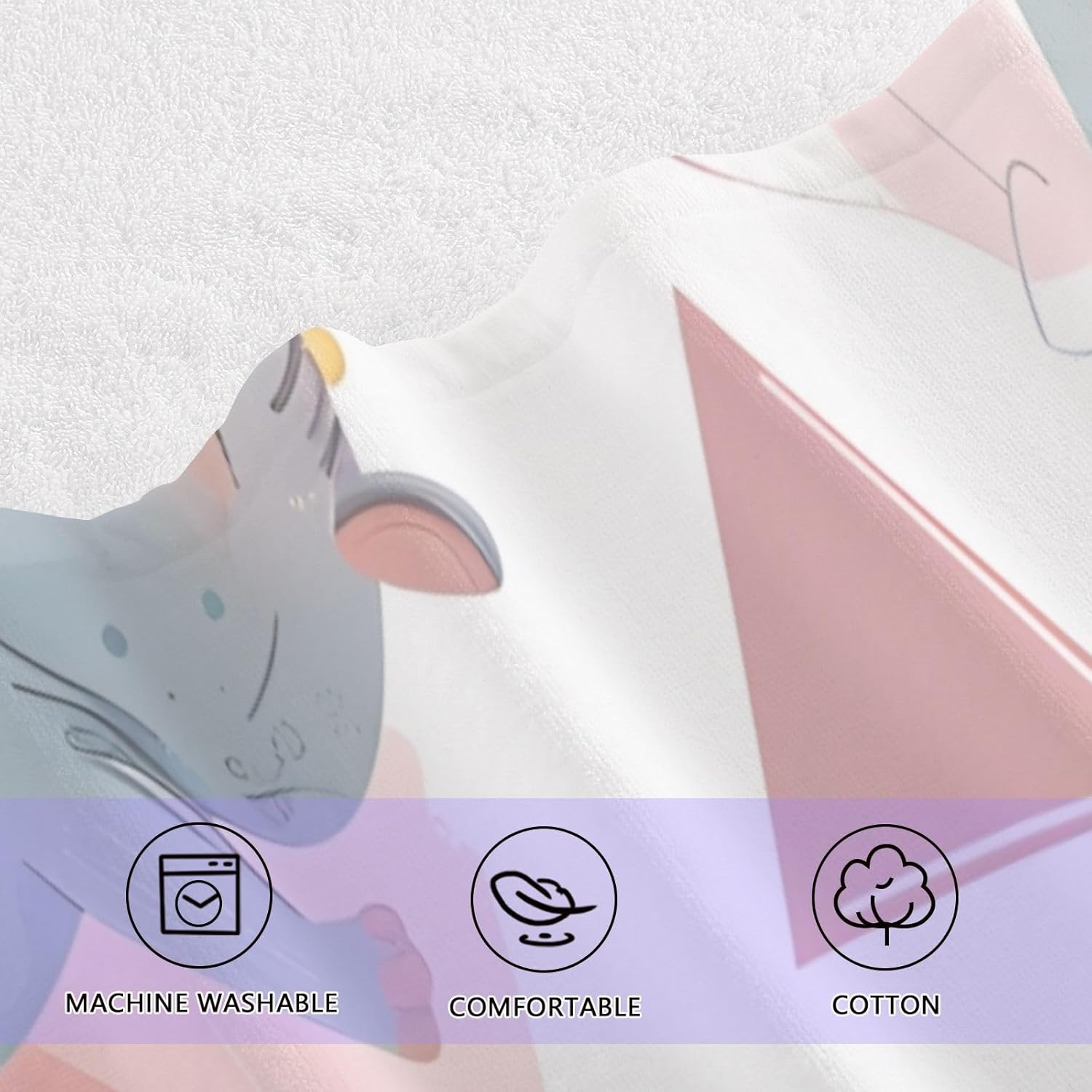 Hand Towels Premium Soft and Highly Absorbent Animal Hippo 2 Pcs Towels for Bathroom Set 100% Cotton Decorative Face Towels