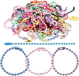 ボールチェーン 50本セット コネクター付き 12cm キーチェーン チェーンキーホルダー DIY 手作り用品 ハンドメイド アクセサリーパーツ (カラー)
