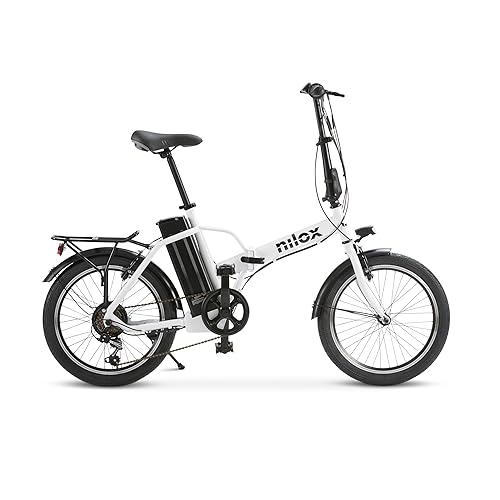 Nilox, Ebike J1 PRO, Bici Elettrica Pieghevole, Fino a 40 km di Autonomia, Fino a 25 Km/h, Motore da 36 V/250 W e Batteria 36 V-8 Ah, Gomme 20