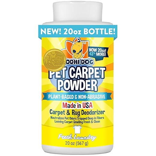 Bodhi Dog Natural Carpet Deodorizer Powder - Dry Pet Smell Eliminator & Urine Odor Remover - Loosens Fur & Dirt - Plant-Based Room Freshener for Vacuuming Home - Fresh Laundry (Pack of 1)