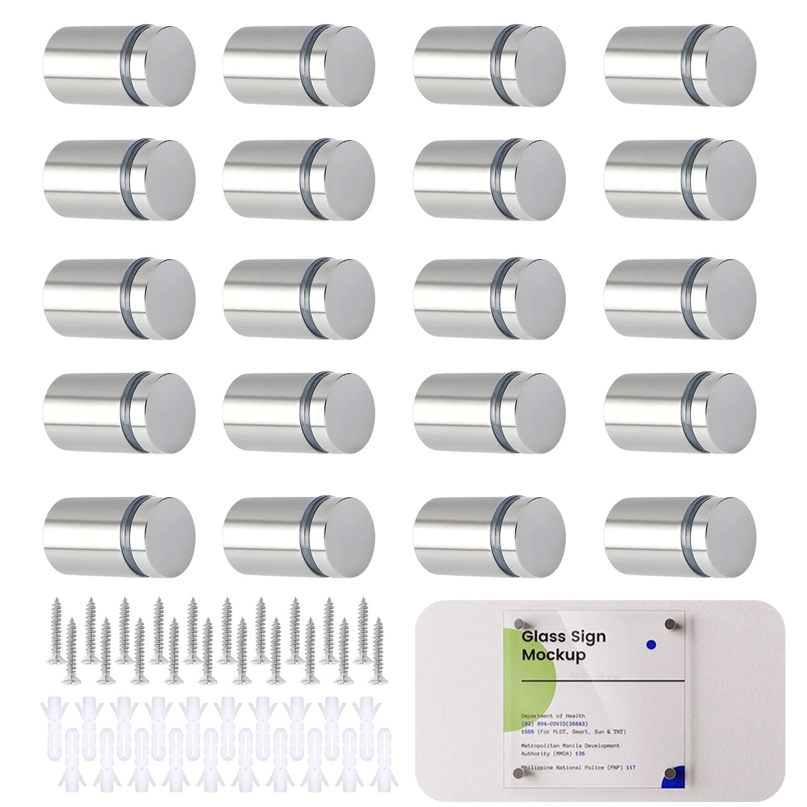 12 Distanziali In Acciaio Inox 1x1 Pollice Per Insegne – Viti Da Parete, Marca Luomorgo