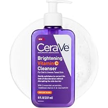 CeraVe Brightening Vitamin C Facial Cleanser, Niacinamide Face Wash, 8oz | Hydrating Skin Care Formula with Ceramides, Gently Exfoliates To Fade Discoloration and Reveal a Radiant Complexion