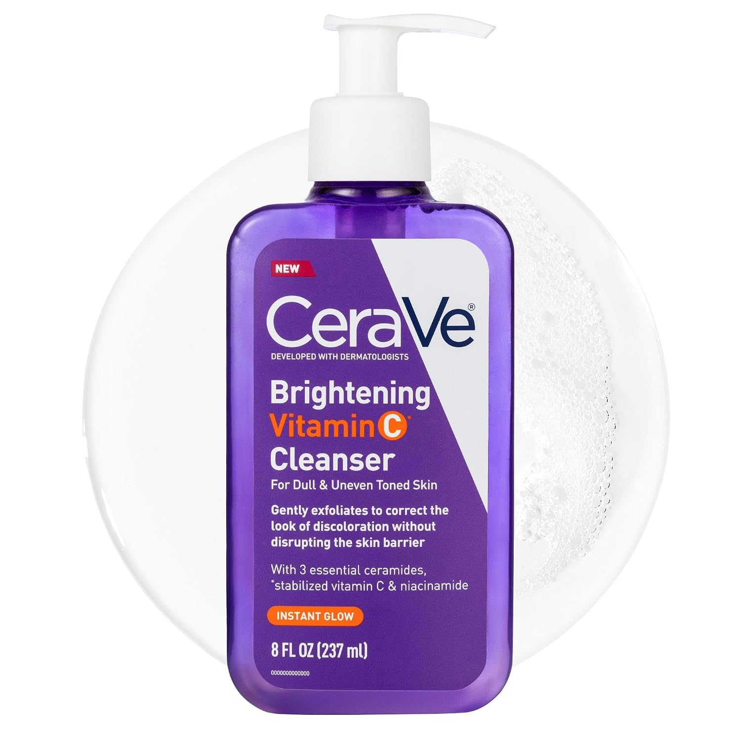 CeraVe Brightening Facial Cleanser - Hydrating for Dull Skin