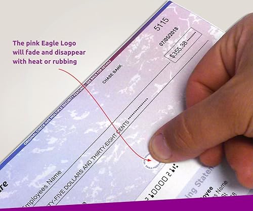 Miniatura 3 de NextDayLabels - Stock de cheques en blanco para láserchorro de tinta, 8-12 x 11" 24# lb, 500 hojas por paquete (fondo prismático rojo y azul)