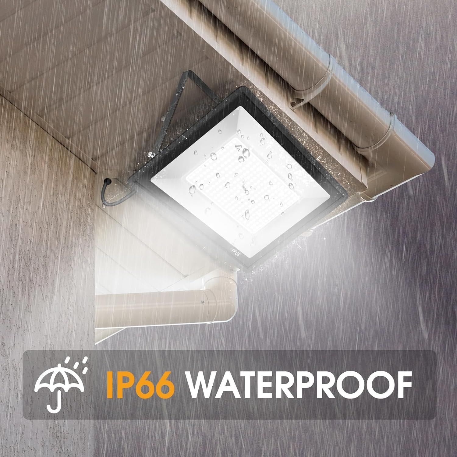 2 Pack 300W LED Flood Light Outdoor,2000W Equivalent 43500LM 5000K Daylight White Super Bright FloodLight with Plug,IP66 Waterproof Commercial Lighting for Sports Fields,Counts,Arena,Stadium