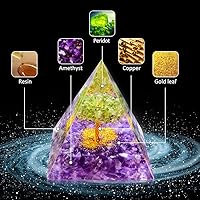 Vista 3 de Pirámide de cristal de orgón, torre de energía curativa de chakras, pirámide de cristales curativos para energía positiva, joyería de piedra