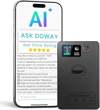 AI Voice Recorder, Transcribe & Summarize with Deep AI Analysis, Support 152 Languages, App Control, AI Noise Cancellation, Upgraded Built-in MagSafe, 64GB Audio Recorder for Meetings, Lectures, Call