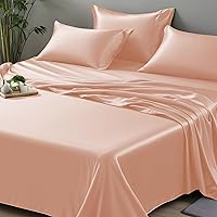 Vista 31 de Linenwalas - Sábana bajera de bambú, con bolsillo profundo, elástico y seguro, ropa de cama suave y refrescante perfecta para el cuidado de la piel