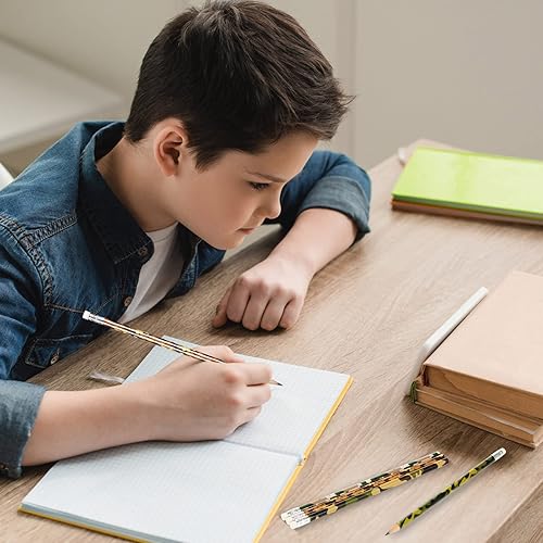 Miniatura 6 de Breling Juego de 36 lápices de camuflaje de 7.5 pulgadas, lápices tácticos de madera, lápices militares personalizados con borrador, carpintero,