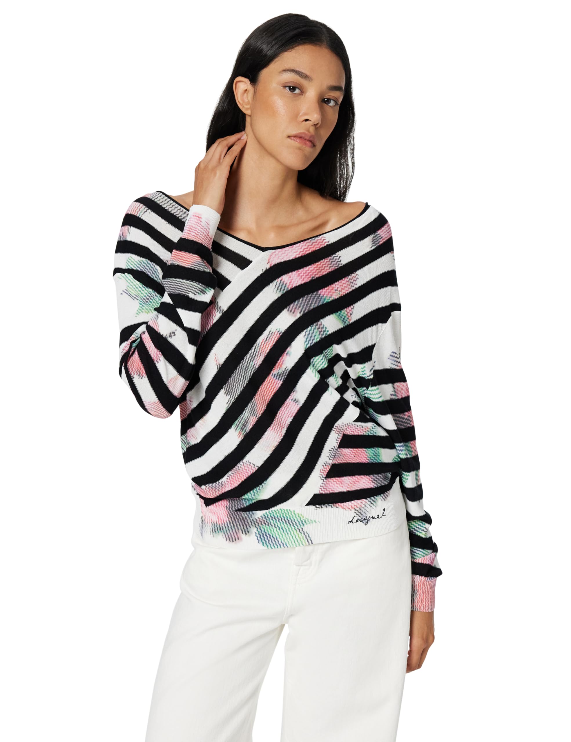 Desigual Damen Helsinki Sweatshirt, Schwarz, XL