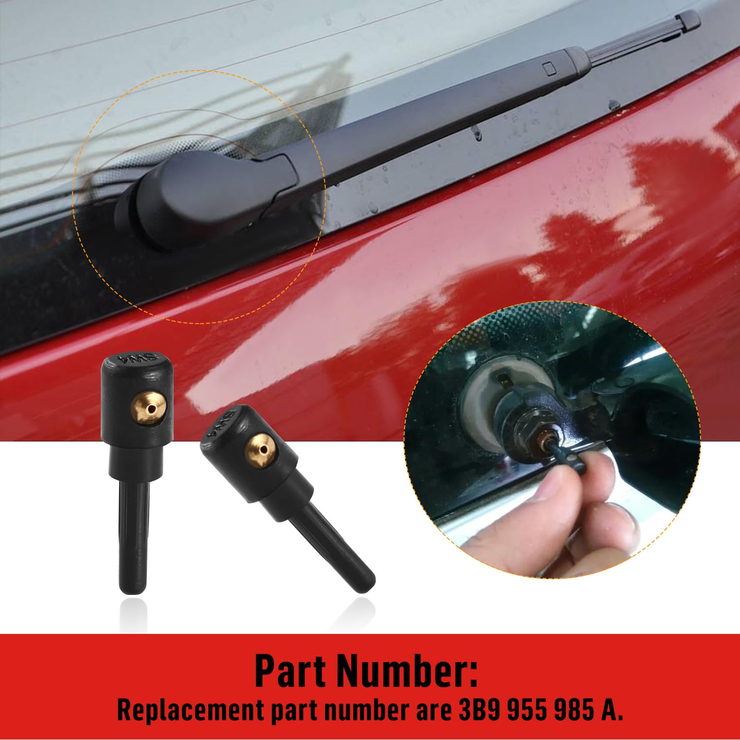 Fydun Buse Lave-Glace Arrière Voiture 3B9955985A - Remplacement Pour MK4 MK5 MK6 T5 1994-2009