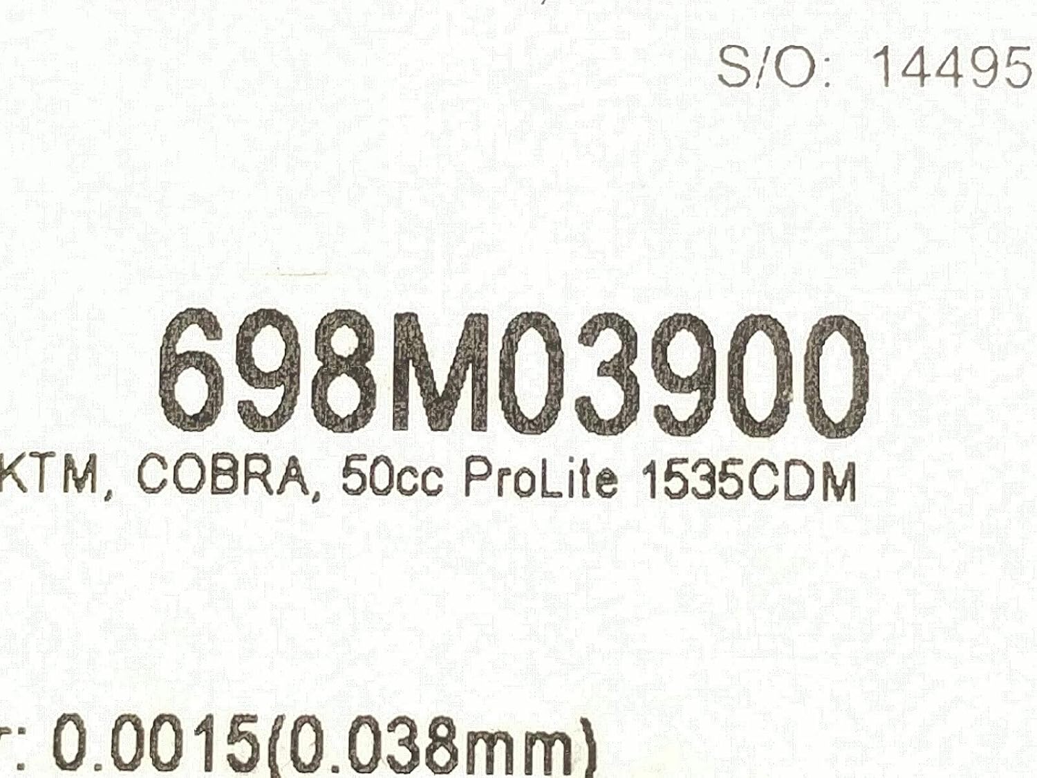 Wiseco Dirt Bike Piston Standard - 698M03900