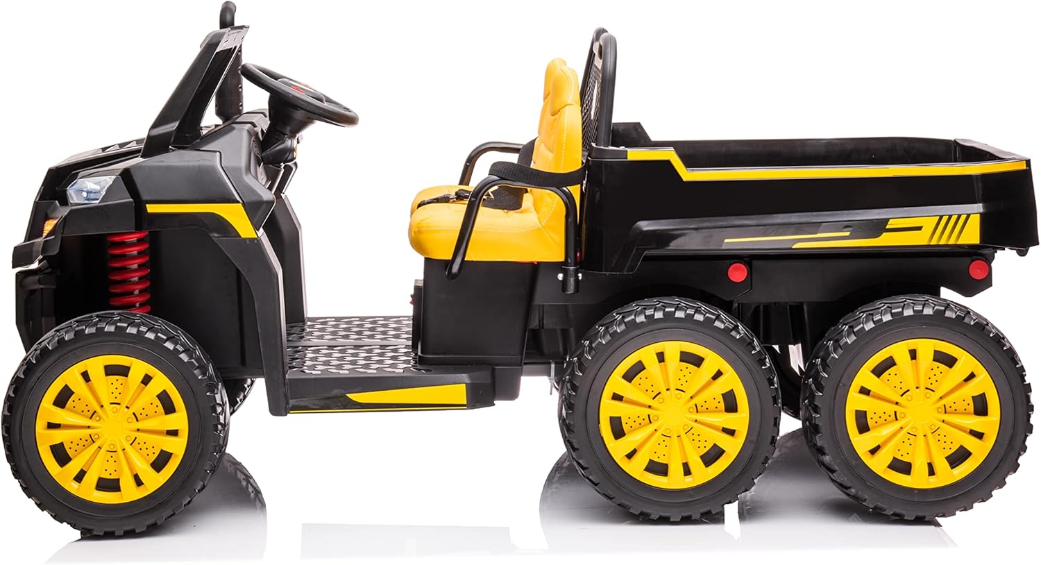 Freddo Toys 24V Battery Powered Kids Electric Ride On Car Off-Road Tractor Trailer 4x4 Toy with Parental Remote Control MP3 - USB - AUX Port LED Lights 2 Leather Seats and Eva Tires for 3+ Years