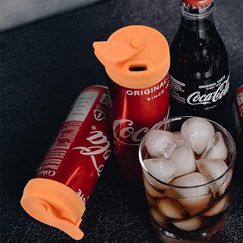 Miniatura 6 de Tapas delgadas de silicona para latas delgadas, protector para latas delgadas, botellas de cerveza, refrescos, bebidas energéticas (naranja, 2