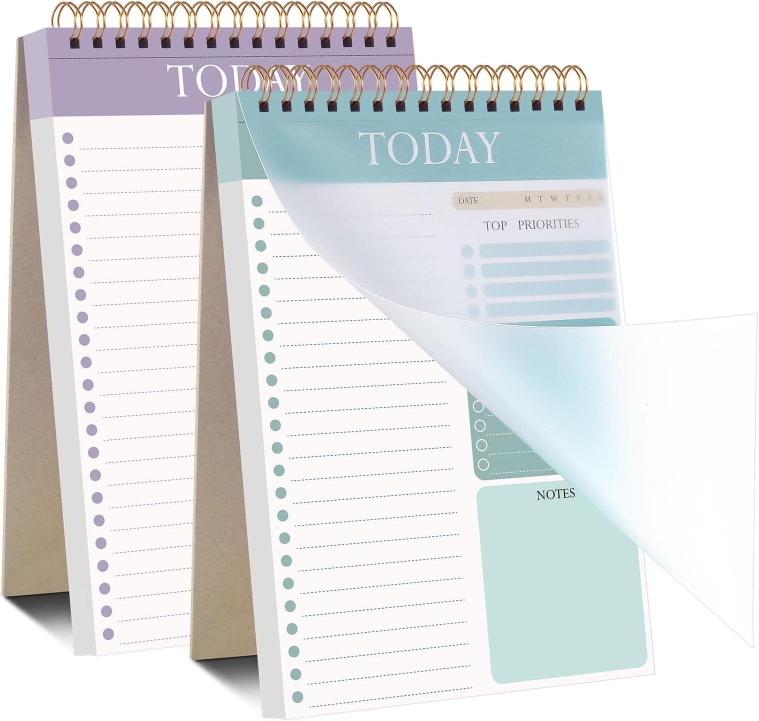 Thboxes 2 Pack To Do List Notepad, Undated Daily Planner A5 Spiral 104 Page To Do List Pad with Hourly Schedule Checklist for Work Study and Personal Oraganizer
