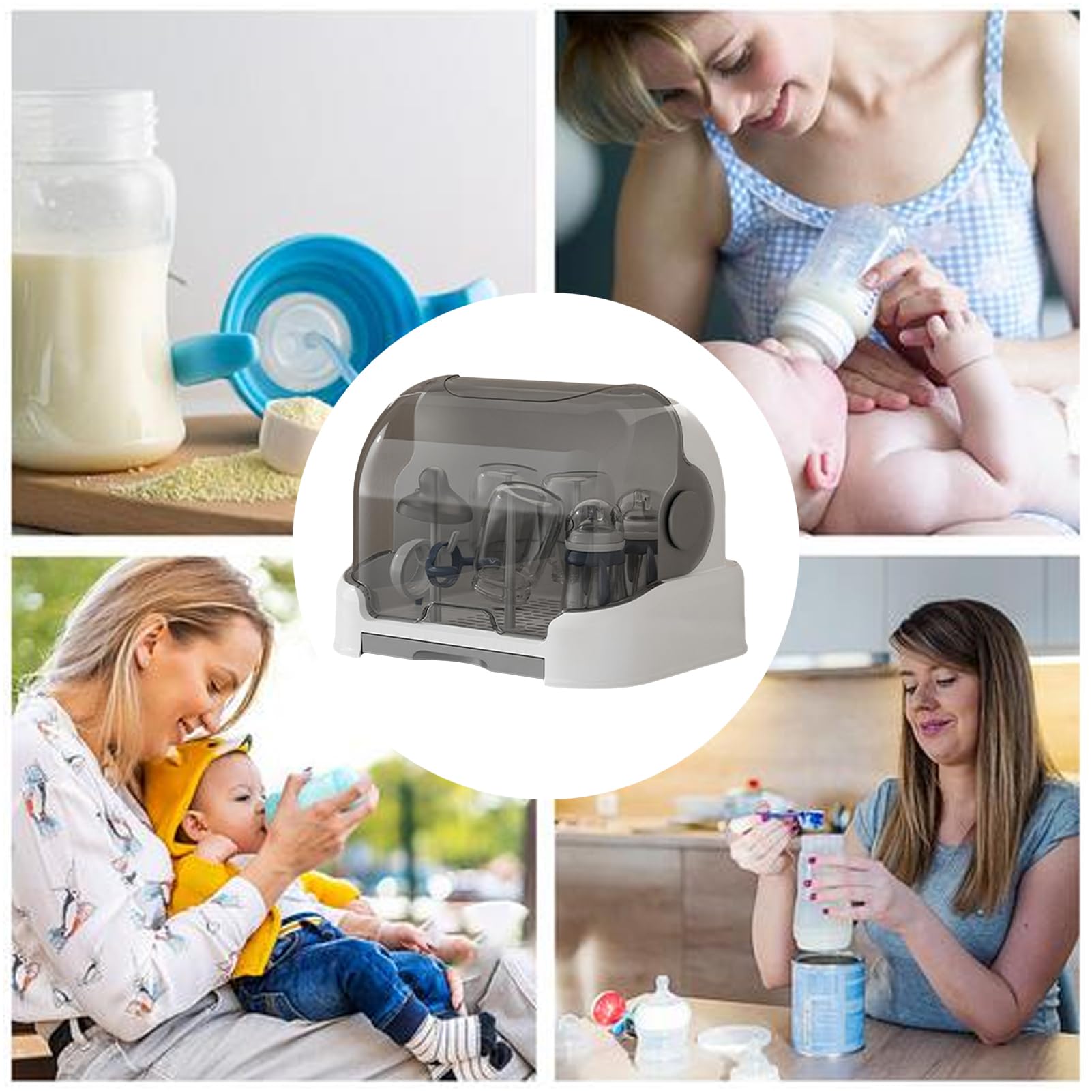 Égouttoir à biberons pour bébé, support de séchage pour biberons peu | encombrant,Séchoir à bouteilles anti-poussière - Support de comptoir Durable pour bouteilles, tétines, tasses, bonne Protecti