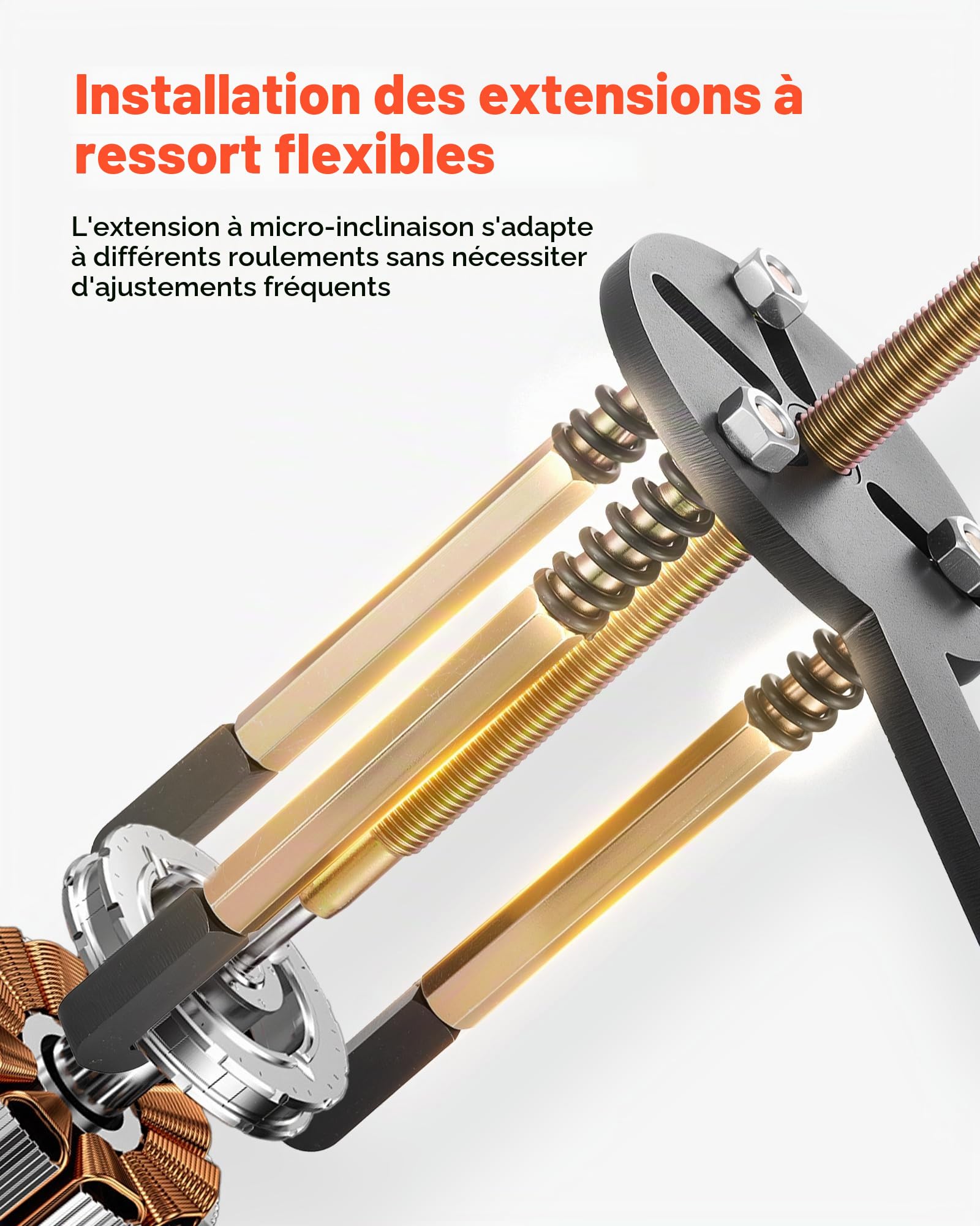 VEVOR Kit d'Extracteur de Roulements à 3 Mâchoires 36PCs, Kit d'Extraction de Roulements Internes et Externes sans Arbre Intérieur, Multifonctionnel, avec Étui de Rangement Portable Robuste, Atelier