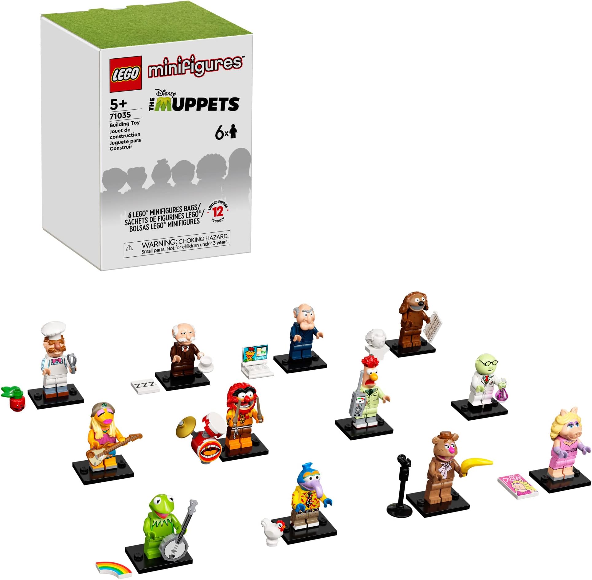 LEGO Minifigures The Muppets Limited Edition Collectible 71035 Toys for Role-Playing or a Figurine Collection; A Creative Addition to Any Set for Kids Ages 5 and up (Pack of 6)