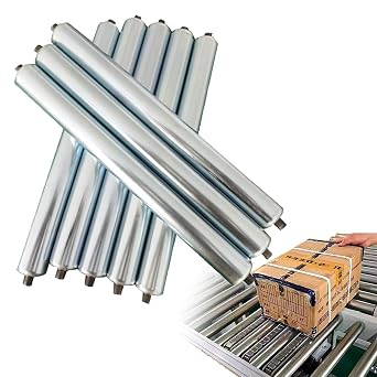 8 Pack Conveyor Rollers, 38 MM Dia Heavy Duty Conveyor Roller Replacement with Bearings for Industrial Transporting, Commercial Gravity Transmission Equipment Rollers, 4 10 16 17 18 24 30 36 40 Inch3