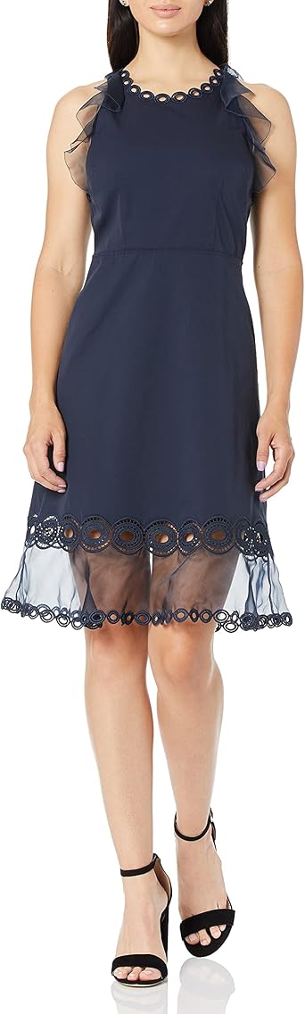 elie tahari blue lace dress