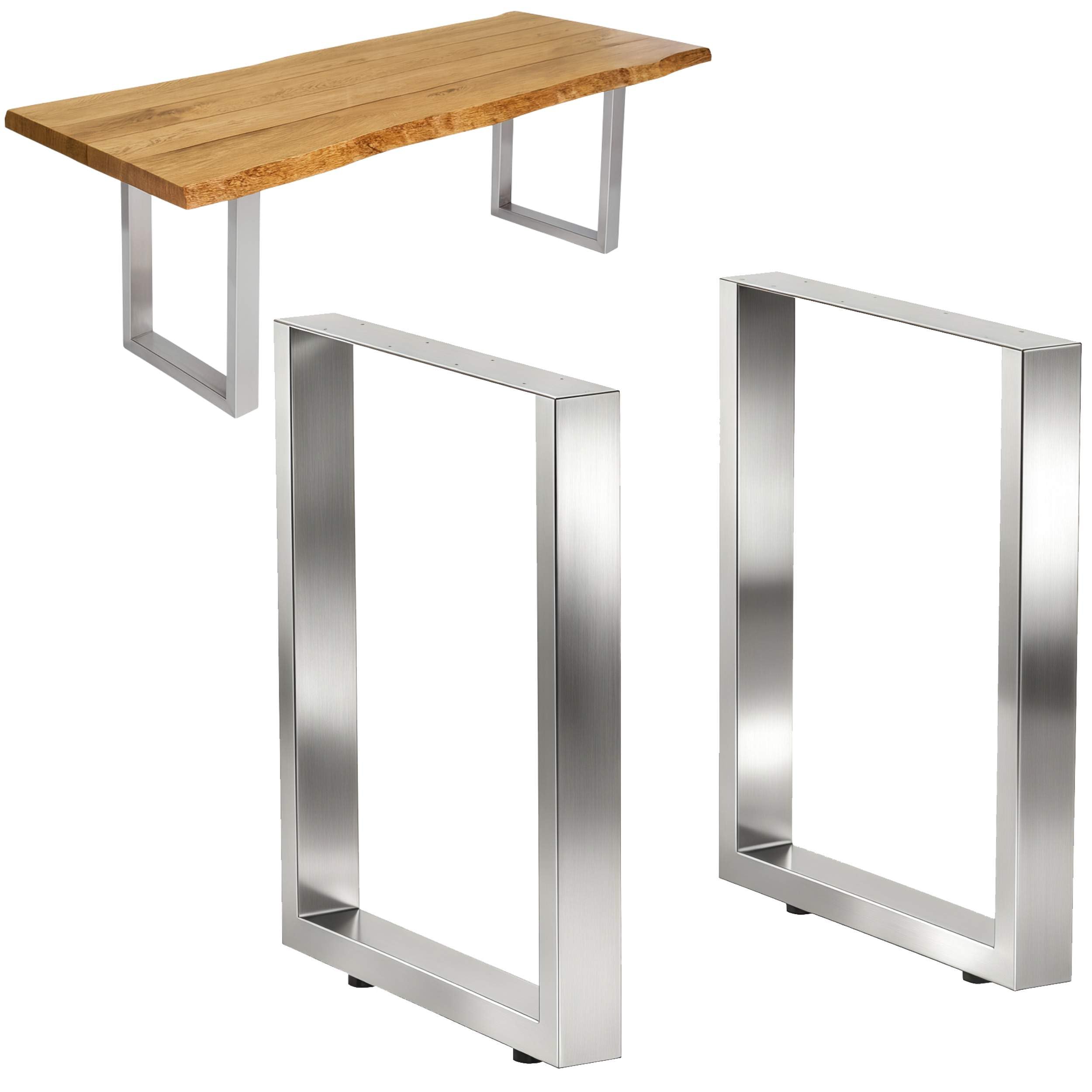 DanDiBo 2 patas de mesa de acero inoxidable, 72 x 80 cm, altura regulable, patas para muebles, patas de mesa (72 x 70 cm)