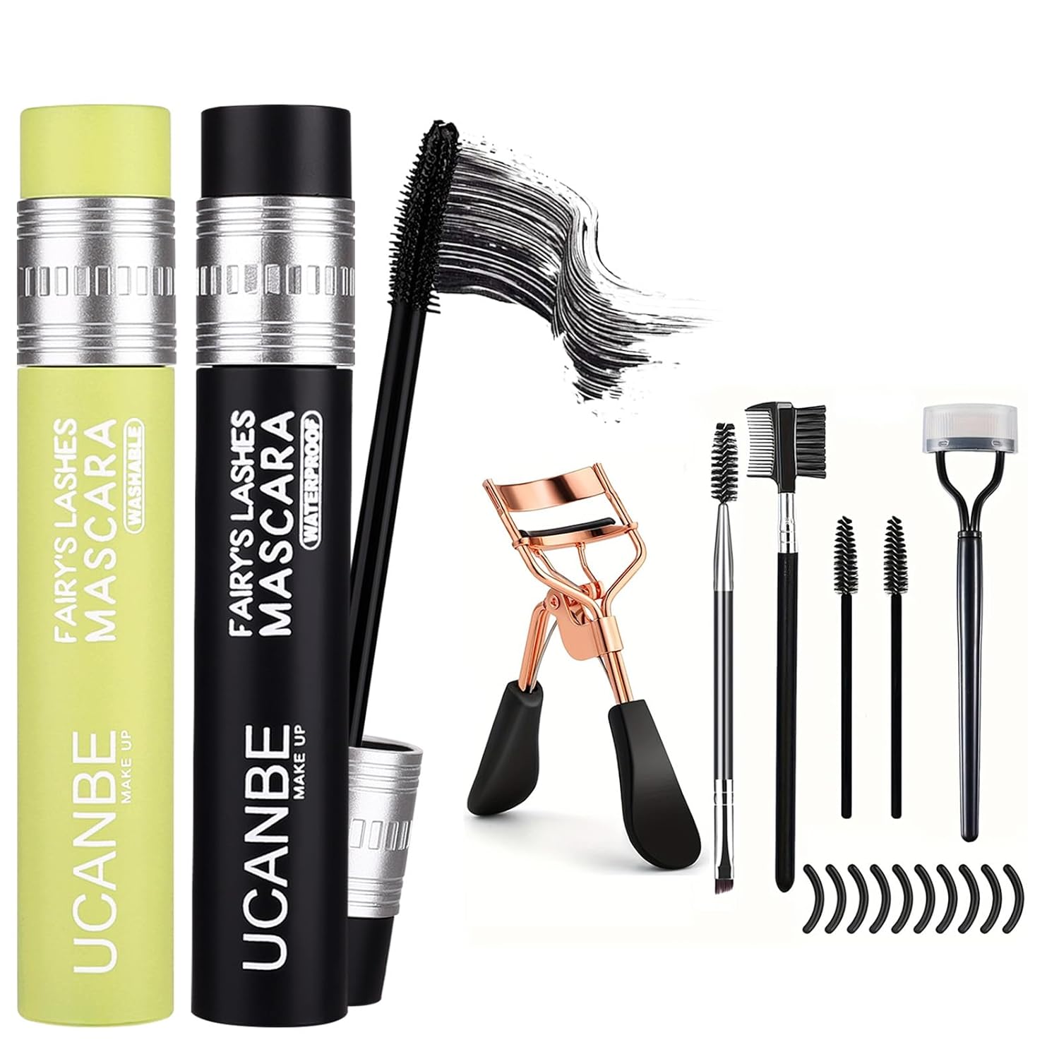 UCANBE Mascara Volume and Length + 7Pcs Eyelash Curler Kit