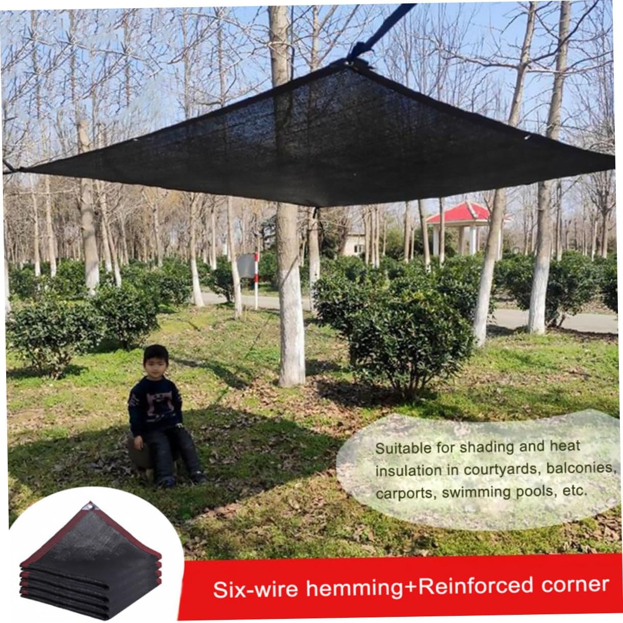 VANZACK Shade Cloth Canopy Net for Outdoor Courtyard Uv Protection Reinforced Edges Heat Insulation Easy Installation for Garden and Balcony Use