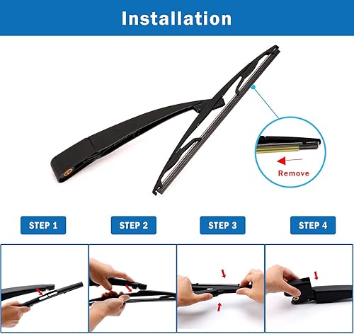 Miniatura 6 de WTI Juego de limpiaparabrisas trasero compatible con Ford Escape 2008-2012, compatible con Mazda Tribute 2008-2011, compatible con Mercury Mariner