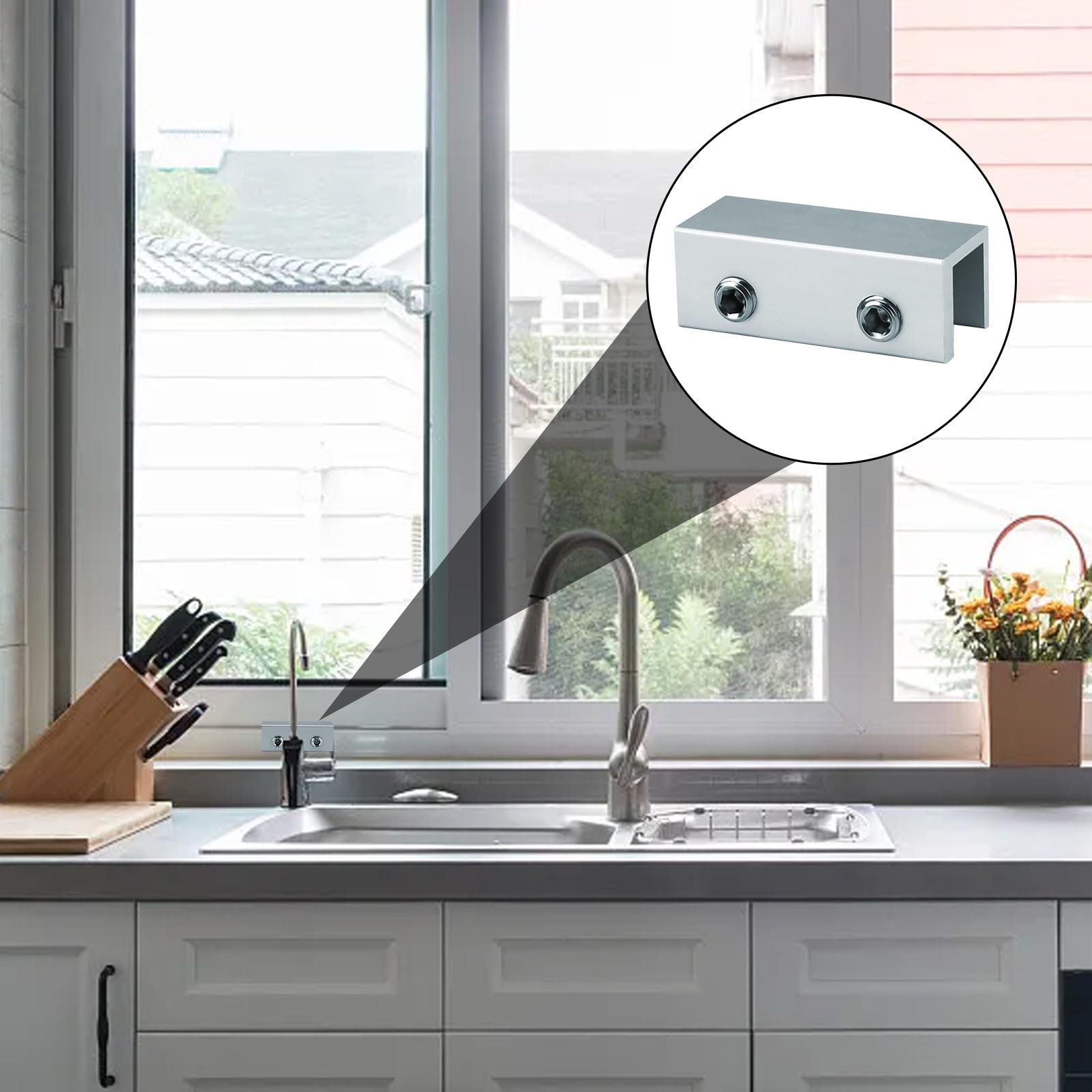 Tope para Puertas Correderas, 2 Piezas de Cerradura Ventana Corredera con Llave, Cierre Ventana Corredera Aluminio, para el Hogar con Niños, Adecuada para Dormitorio, Cocina, Sala de Estar