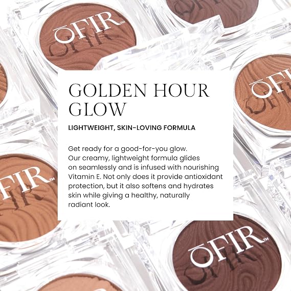OFIR Geo Sculpt Blendable Cream Bronzer | Buildable Radiant Finish with Vitamin E | Vegan & Cruelty Free Makeup Bronzer | Sun Kissed Glow Compact For Sculpting Cheekbones |Cove - Medium Brown, 0.24 oz
