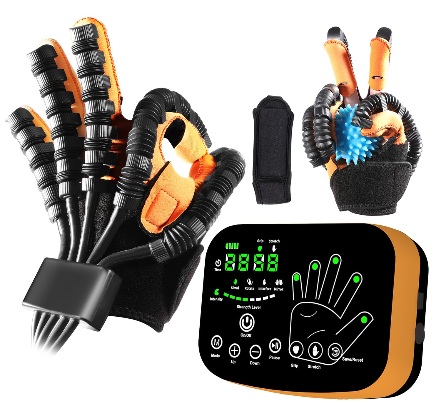 7th-Gen Rehabilitation Robot Gloves – Automatic Finger Training Glove for Paralysis & Hemiplegia, Mirror Training & Multi-Mode Home Stroke Therapy Equipment (LH, S)