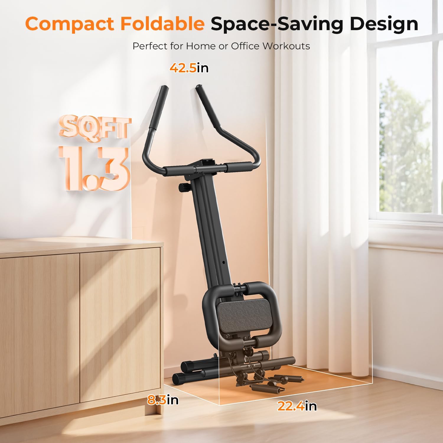 OWLSKY Ab Machine, Adjustable Ab Trainer Machine for Abs Workout at Home Gym, Foldable, Knee Protection, LCD Monitor, Device Holder, 400 LBS,Abdominal Trainer for Stomach Workout