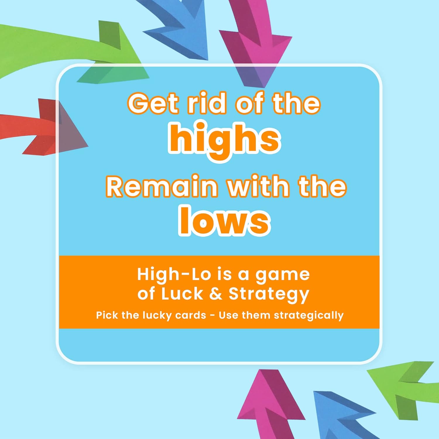 Point Games High-Lo Card Games for Families, Adults & Kids, Family Game Night Fun of Highs & Lows for All Ages, Durable Playing Cards, 2-8 Players