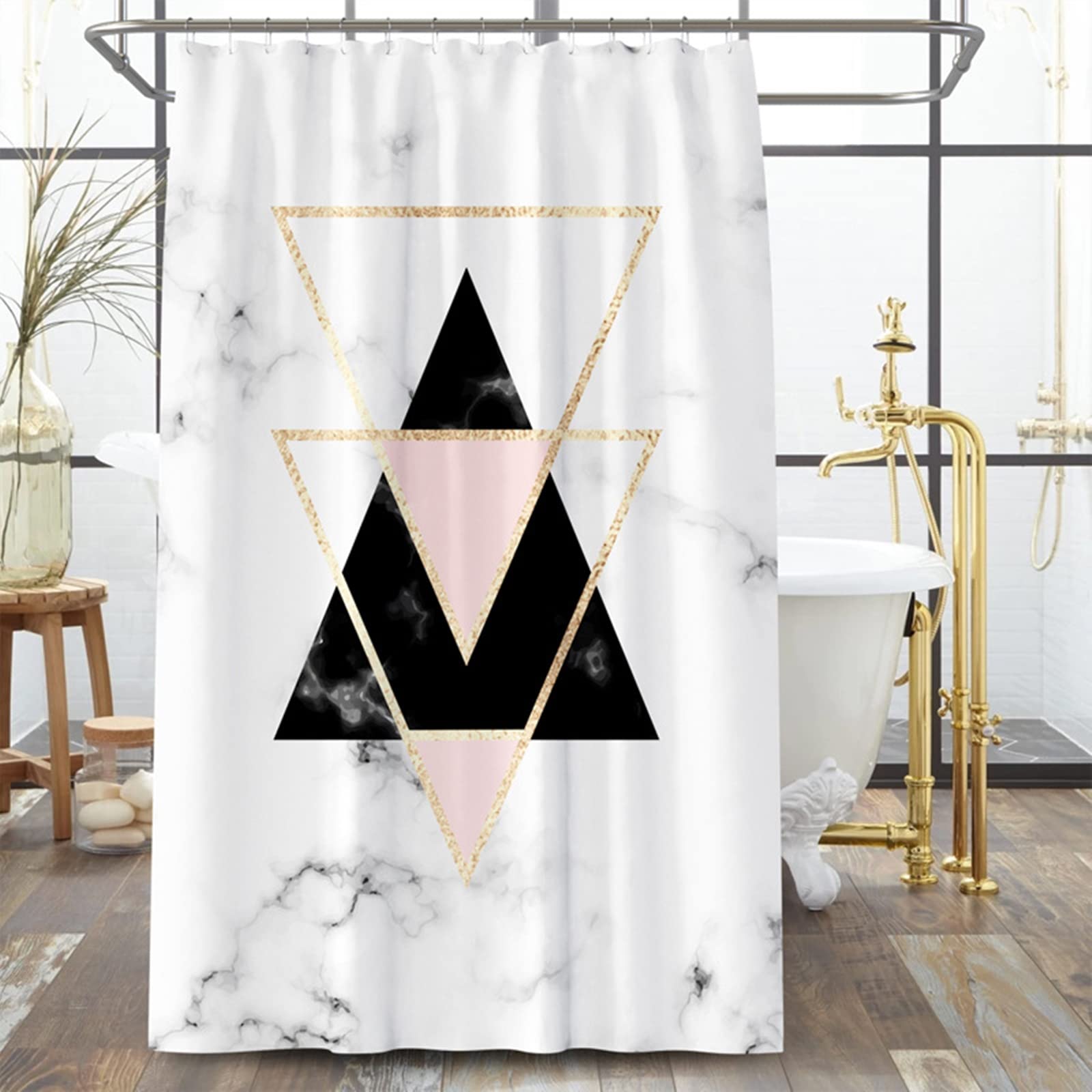 Rideau douche 200x200cm anti moisissure salle de bain imprimé marbre