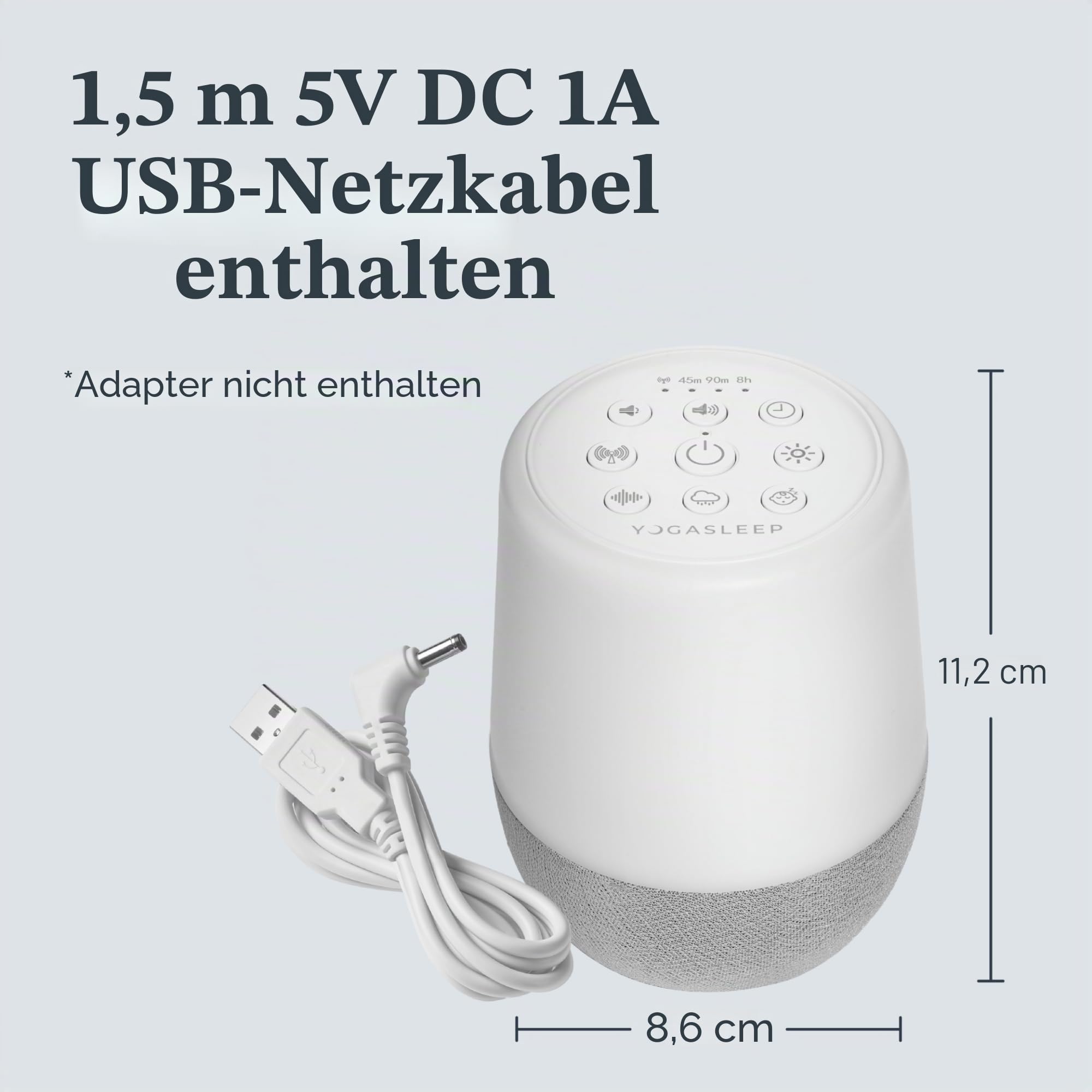 Yogasleep Duet White Noise Machine mit Nachtlicht & Kabelloser Lautsprecher Soundmaschine für Reisen, Büro Privatsphäre, Schlaftherapie für Erwachsene & Baby