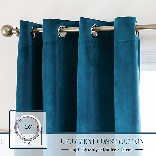 Miniatura 2 de Pleasant Boulevard - Cortinas de terciopelo blackout para decoración interior de habitaciones y ventanas grandes, elegantes, estilo con ojales, 2