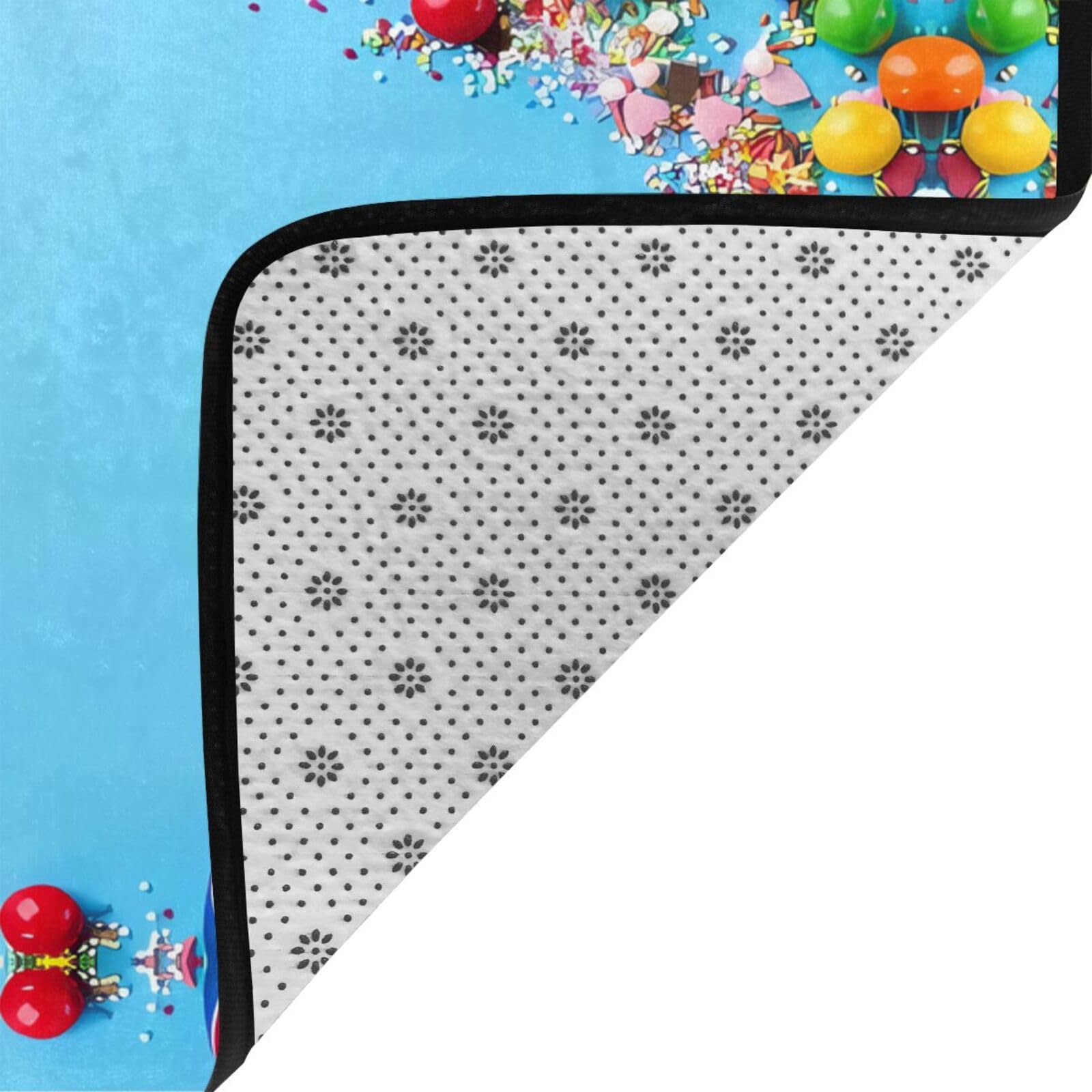 Lollipop Conffiti Cracker Schokoladendruck, gut verarbeiteter Kunstfell-Teppich, 203,2 x 147,3 cm, ultra-saugfähig und bequem, Bodenüberwurf für Wohnzimmer, Schlafzimmer und mehr