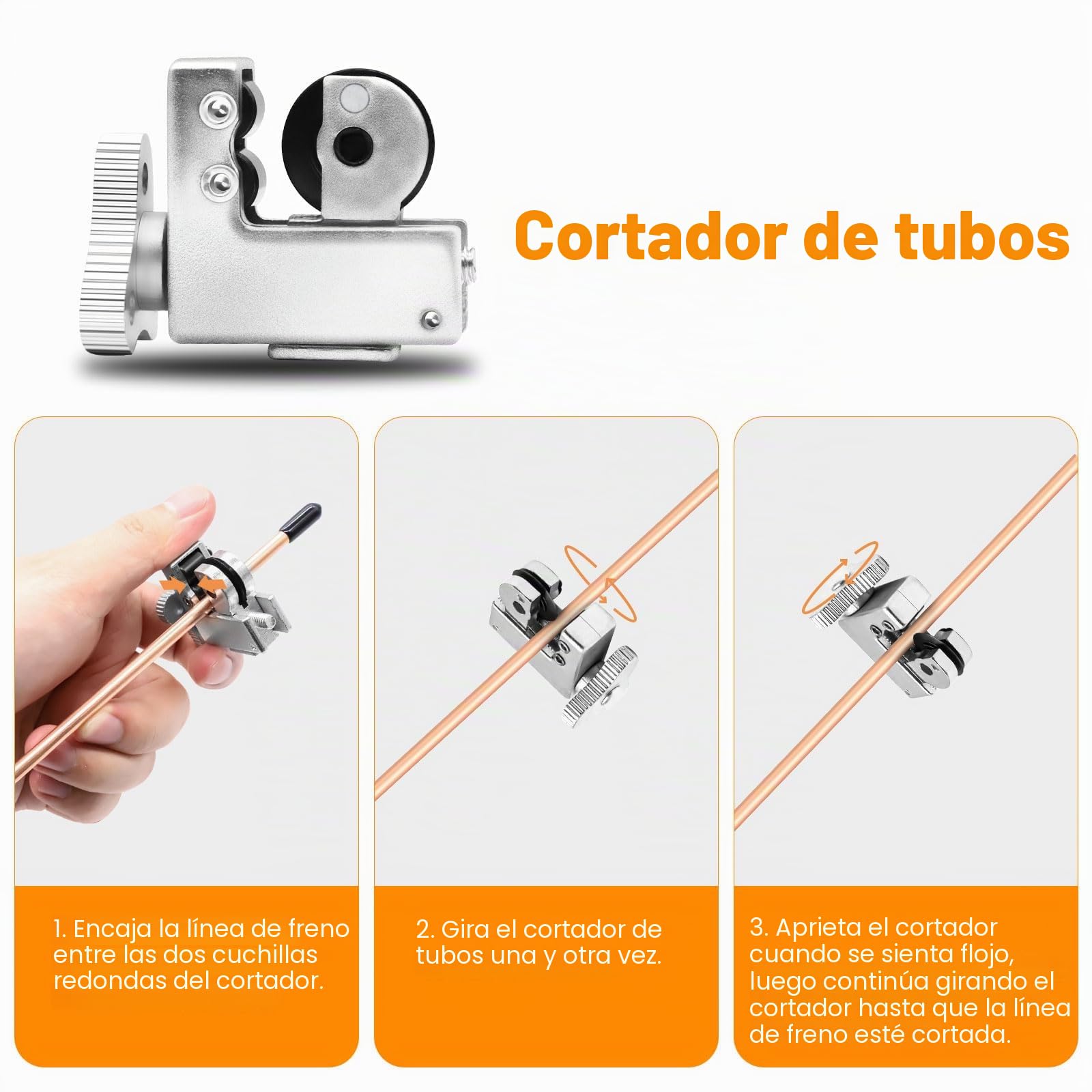Kit de herramientas para ampliar las líneas de freno, línea de freno de acero 7,6 m, diámetro 4,75 mm, con 16 accesorios + 5 conectores, ideal para sistemas de frenos hidráulicos de coche