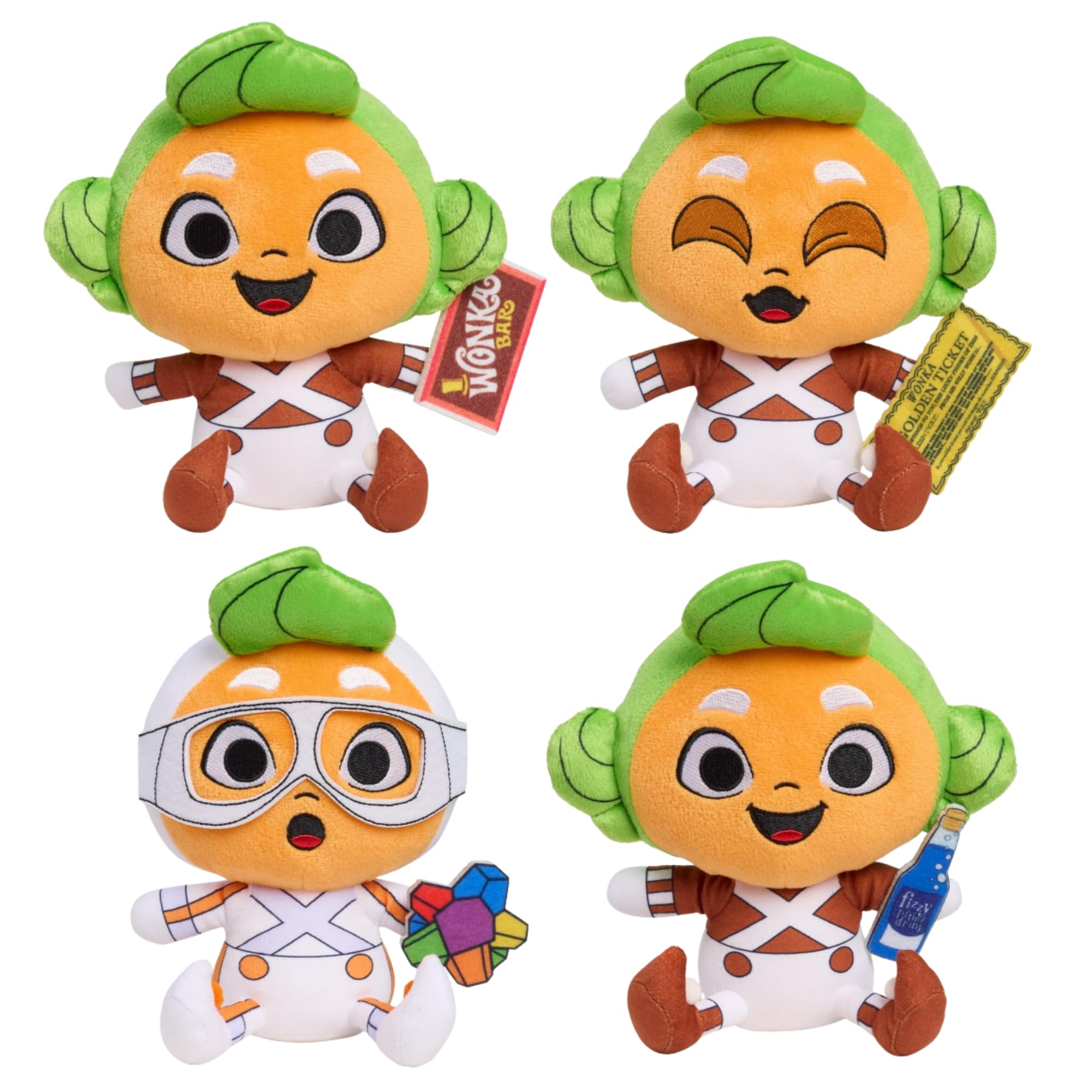 NECA Willy Wonka Oompa Loompa ボブルヘッド セット Willy Wonka Oompa Loompa Collectible Plush, Scented Mystery Box