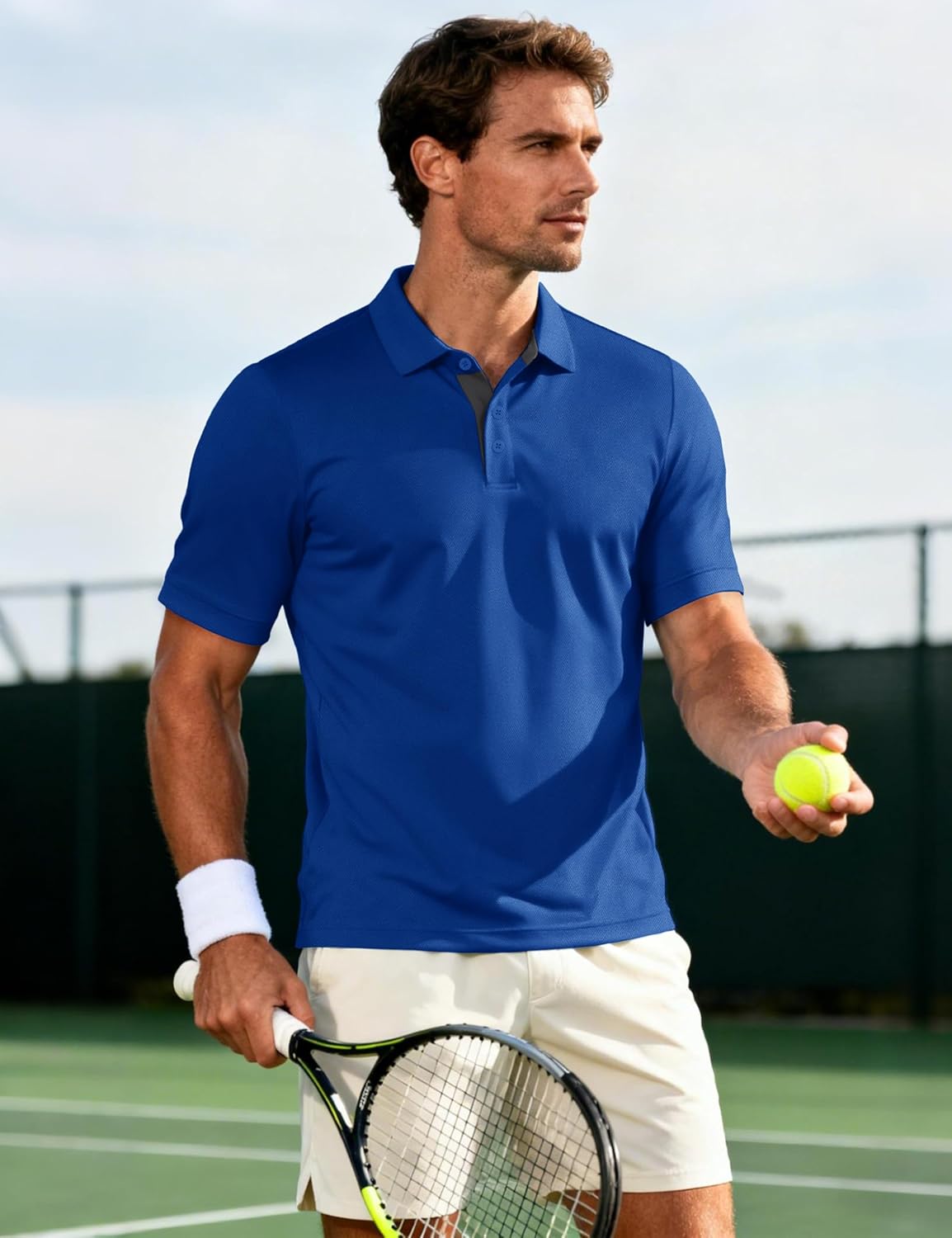 MAGCOMSEN Mens Polo Shirts Short Sleeve Lightweight Moisture Wicking Golf Polos 3 Buttons Performance Collared Shirt Men - Image 2