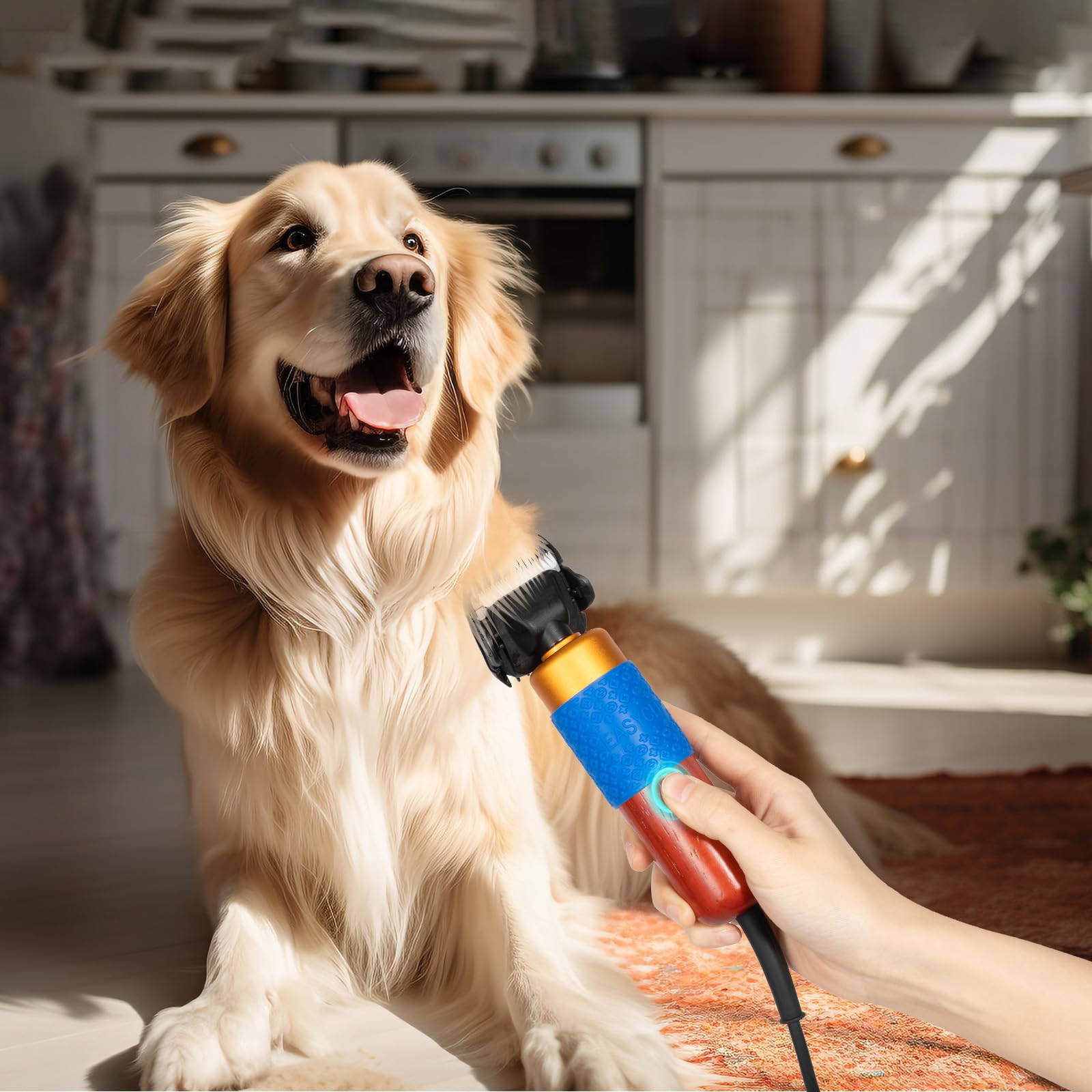 WOQLIBE 10ft Sheep Shears with Plug & 2 Blades,200W Electric Clippers Animal Shave Grooming Farm for Llamas, Dogs Cat Goat Alpaca,Angora Rabbits Shearing Hand Piece Cutter Livestock Pet Supplies