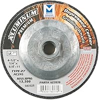 Vista 25 de Mercer Industries 621070 - 4-1/2" x 1/4" x 5/8"-11 Tipo 27 Muelas abrasivas para mampostería (paquete de 20)