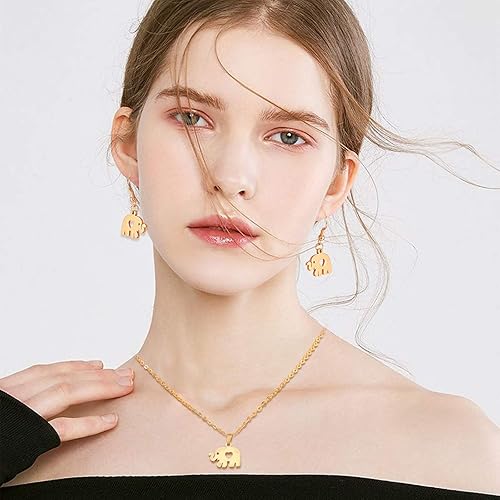 Miniatura 6 de DanLingJewelry - 10 colgantes de acero inoxidable 304 con forma de elefante con corazón para hacer joyas, accesorio de manualidades, 0.512 x 0.630in