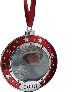 Gerson Military Appreciation 2018 Silver Plated Photo Frame Hanging Ornament - coolthings.us