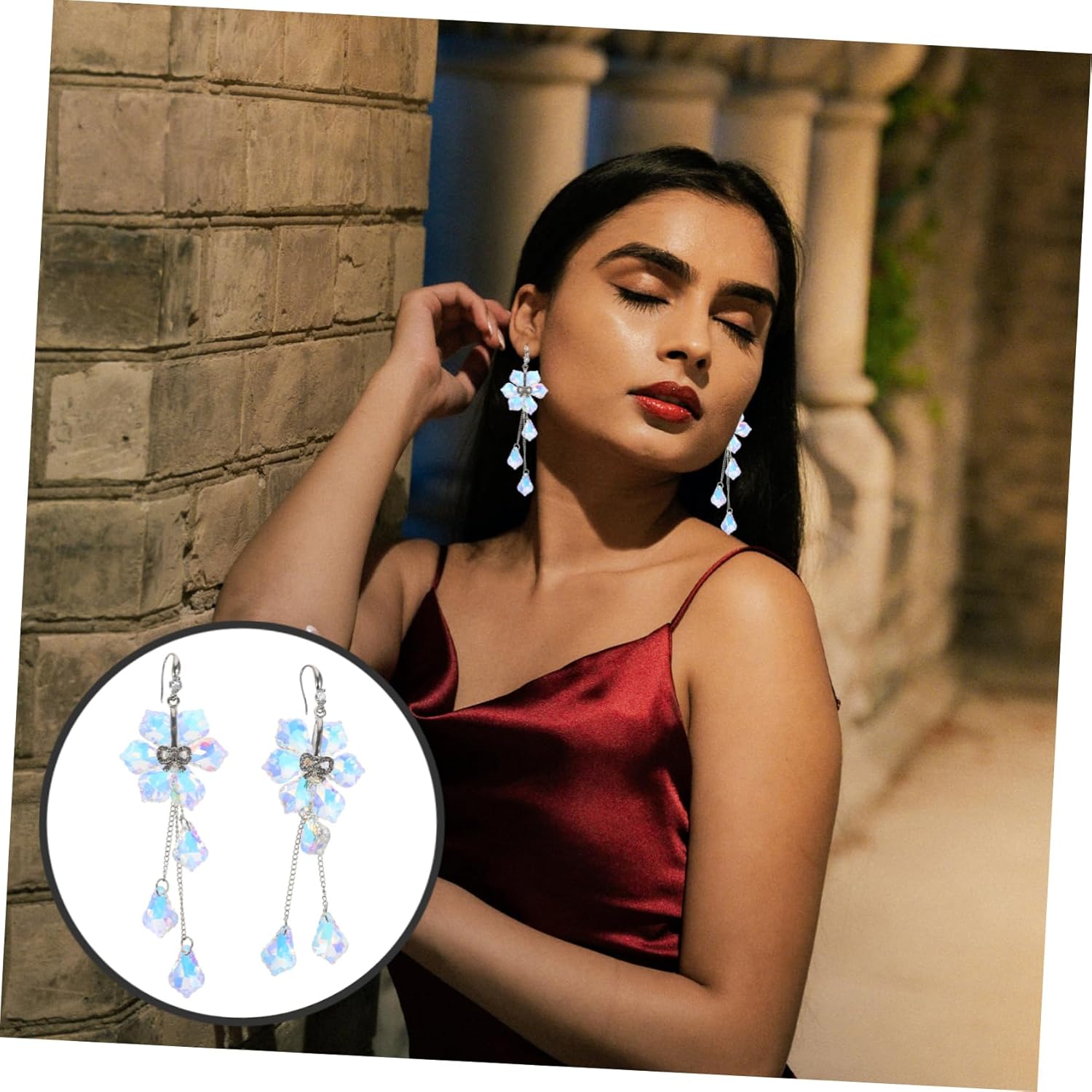 Mipcase 6pcs Delicate Maple Leaf Crystal Pendant for Car and Home Decor Glass Hanging Ornament for Room Boys and Girls Room Wedding and Party Decoration