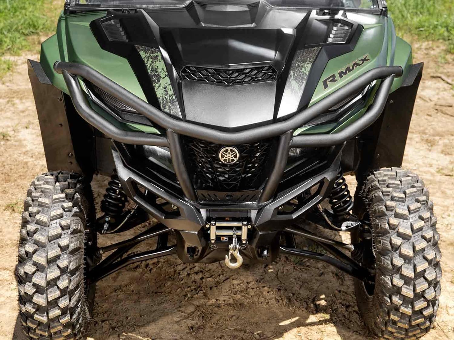 SuperATV Front Bumper for 2021+ Yamaha RMAX 2/4, Made of 1.75" Steel Tubing, Full Front-End Protection, Bolt-On Mount Design, See Fitment, USA Made