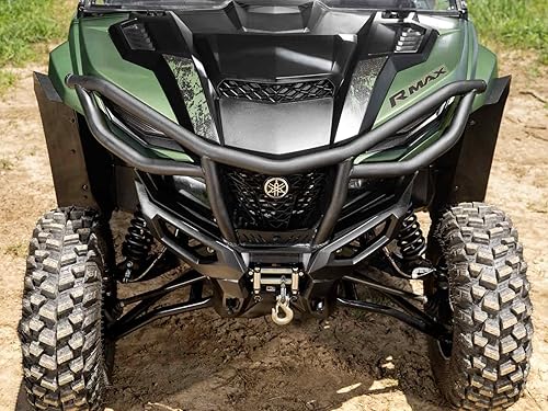 Miniatura 2 de SuperATV Parachoques delantero para Yamaha RMAX 2/4 2021+, hecho de tubo de acero de 1.75 pulgadas, protección frontal completa, diseño de montaje